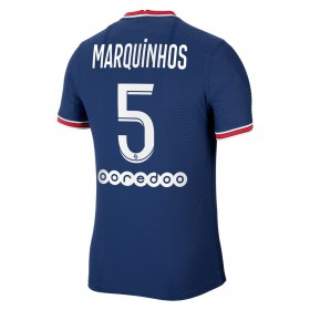 Paris Saint-Germain PSG Marquinhos 5 Hjemme Fotballdrakt 2021-2022 Kortermet